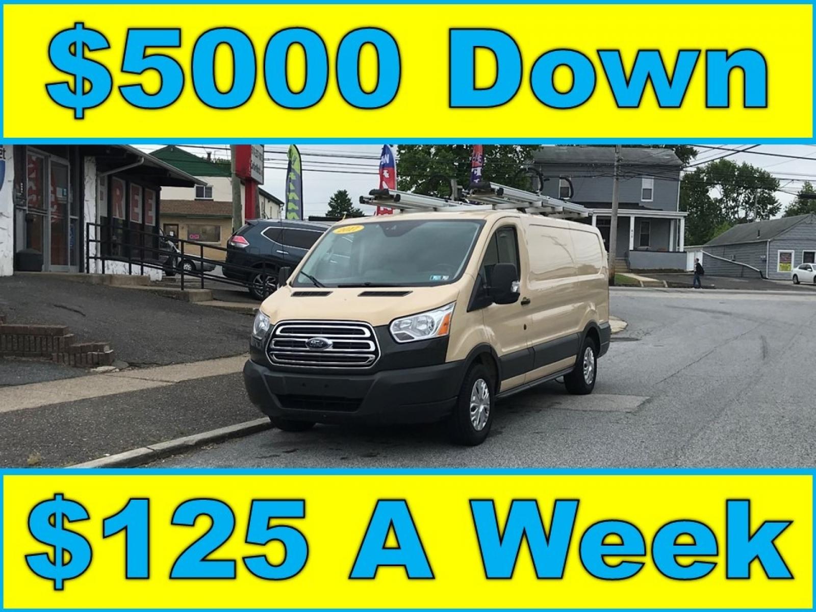 2017 Tan /Gray Ford Transit 150 (1FTYE1YM0HK) with an 3.7 V6 engine, Automatic transmission, located at 577 Chester Pike, Prospect Park, PA, 19076, (610) 237-1015, 39.886154, -75.302338 - 2017 Ford Transit 150: Ladder racks, multiple pieces of shelving, backup camera, partition, power locks and windows, FLEET MAINTAINED, runs LIKE NEW! This vehicle comes inspected and has been given a bumper to bumper safety check. It is very clean, reliable, and well maintained. We offer a unique - Photo #0